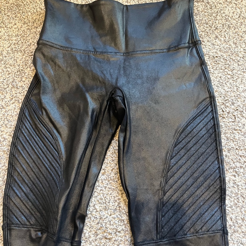Spanx Faux Leather Moto Leggings